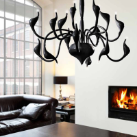 Lampa wisząca Snake 2 czarna AZzardo MP 6230-15 BK  AZ1048  kształtem przypomina węże ma kolor czarny