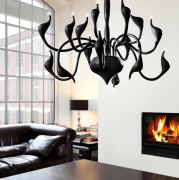 Lampa wisząca Snake 2 czarna AZzardo MP 6230-15 BK  AZ1048  kształtem przypomina węże ma kolor czarny
