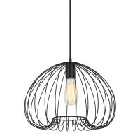 Lampa wisząca MEDDI MDM-4583-1 BK Italux CZARNA NOWOCZESNY DRUCIANY ABAŻUR  E27 IP20