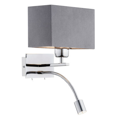 Kinkiet BILL 1053 Argon do czytania LED+ E27 hotelowa szara