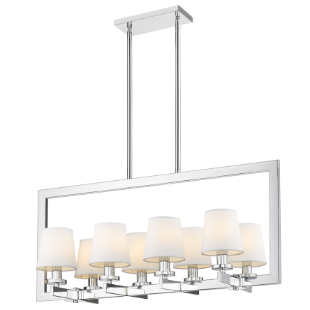 Lampa wisząca LONDON P08038WH cosmo light W nowojorskim stylu 8 źródeł światła
