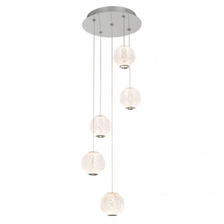 Lampa wisząca Rosario PND-12220121-5A-CR Nowoczesna chrom transparentne kule