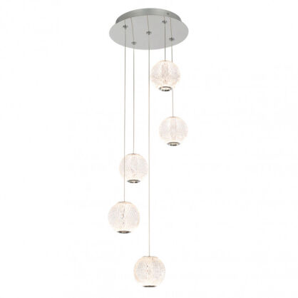 Lampa wisząca Rosario PND-12220121-5A-CR Nowoczesna chrom transparentne kule