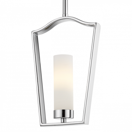 LAMPA WISZĄCA DUBLIN PROSTY ELEGANCKI POJEDYNCZY ZWIS W KOLORZE CHROMY ZE SZKLANYM KLOSZEM COSMO LIGHT P01216CH