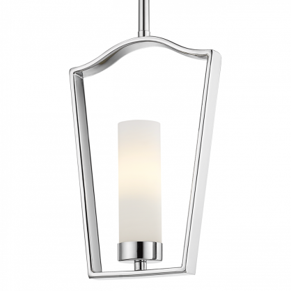 LAMPA WISZĄCA DUBLIN PROSTY ELEGANCKI POJEDYNCZY ZWIS W KOLORZE CHROMY ZE SZKLANYM KLOSZEM COSMO LIGHT P01216CH