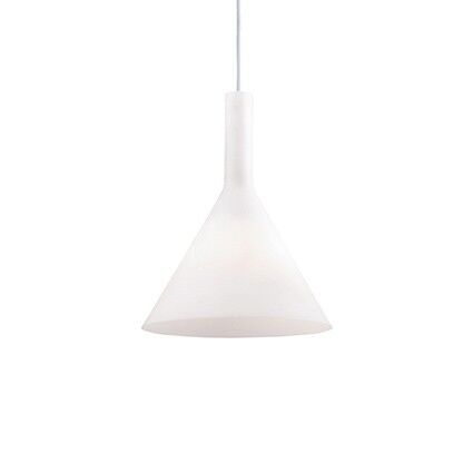 Lampa wisząca Cocktail SP1 SMALL BIANCO Ideal Lux 074337   klosz  z matowego dmuchanego szkła, ma kolor biały