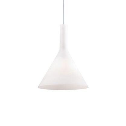 Lampa wisząca Cocktail SP1 SMALL BIANCO Ideal Lux 074337   klosz  z matowego dmuchanego szkła, ma kolor biały