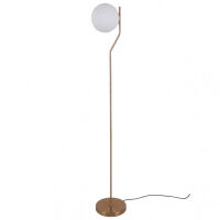 Lampa podłogowa CARIMI FL-3300-1-HBR Italux  KLASYCZNA NOWOCZESNA W KOLORZE MIODOWEGO MOSIĄDZU  biały klosz