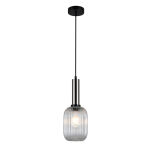 Lampa wisząca ANTIOLA PND-5588-1M-SC+CL Italux TRANSPARENTNY SZKLANY KLOSZ   WYKOŃCZENIE- NIKIEL SATYNOWY ŚREDNICA 15 CM E27 - 2