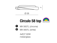 Plafon Circulo 58 chrom AZzardo MX 5657L CH AZ0984 wykonana jest ze stali i szkła plafon w kolorze chrom - 2
