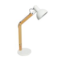 Lampka biurkowa H1746 Zuma Line Biała drewno regulowana techniczna