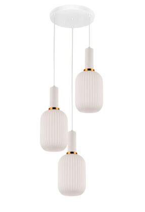LAMPA WISZĄCA RICO LDP 1218-3-RD (WT+WT) Lumina Deco biała potrójna