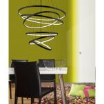 Lampa wisząca WHEEL 6 LONG DIMM AZ2923 nowoczesny styl w kolor czarny 6 okręgów o różnej średnicy ściemnialna bez pilota  - 3