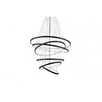 Lampa wisząca WHEEL 6 LONG DIMM AZ2923 nowoczesny styl w kolor czarny 6 okręgów o różnej średnicy ściemnialna bez pilota 