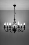 Klasyczna Lampa Wisząca Świeca Żyrandol MINERWA 7 Czarny SL.219 styl pałacowy - 2