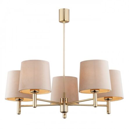 Lampa wisząca żyrandol PONTE 2105 Argon 5xE27 beżowy mosiądz 