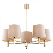 Lampa wisząca żyrandol PONTE 2105 Argon 5xE27 beżowy mosiądz 