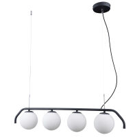Lampa wisząca  CARIMI PND-3300-4-BK Italux  metalowy korpus szklane klosze  CZARNY SATYNOWY  4xG9