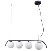 Lampa wisząca  CARIMI PND-3300-4-BK Italux  metalowy korpus szklane klosze  CZARNY SATYNOWY  4xG9