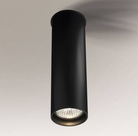 Lampa sufitowa natynkowa  ARIDA 1110 cz z metalu w kolorze czarnym nowoczesna tuba GU10