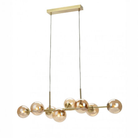 Lampa wisząca Erimida PND-2244-8A-GD Italux mosiężna z dymionymi kloszami
