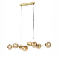 Lampa wisząca Erimida PND-2244-8A-GD Italux mosiężna z dymionymi kloszami
