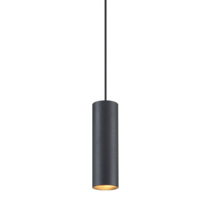 Lampa wisząca STALA/Z 010 L ELKIM  Nowoczesna tuba czarna biała lub złota wysokość 20 cm GU10 