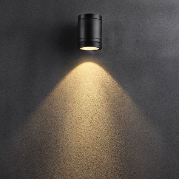 Kinkiet WALLY 173/1 ELKIM Nowoczesna tuba LED 5W 3000K / 4000K IP65 aluminium/szkło