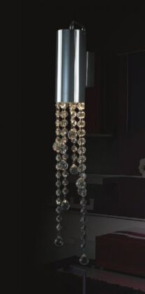Kinkiet Larix MB93708-1A Italux  elegancki klosz z metalu spod niego wyłaniają się kryształki 