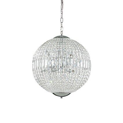 Lampa wisząca LUXOR SP8 Ideal Lux  116228   klosz w kształcie kuli z ciętych kryształków 