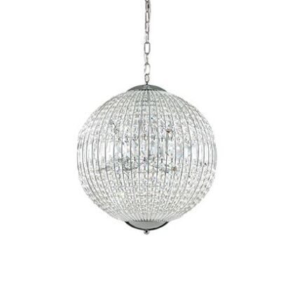 Lampa wisząca LUXOR SP8 Ideal Lux  116228   klosz w kształcie kuli z ciętych kryształków 