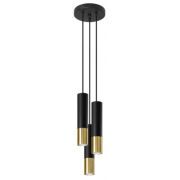 Lampa wisząca LOOPEZ SL.0955 Sollux tuba 3xGU10 czarna złota
