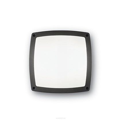 Plafon COMETA PL3 ANTRACYT Ideal Lux  082240 kwadrat rama z aluminium o wykończeniu szarym klosz  biały