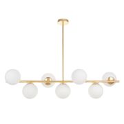 Lampa wisząca FREDICA LDP 6030-7 (GD) Lumina Deco złota podstawa białe klosze