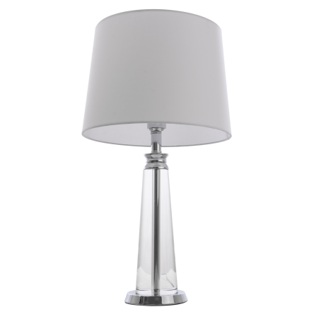  Lampa stołowa Charlotte - T01332WH Cosmo Light  Biały klosz podstawa podstawa z przejrzystego szkła  