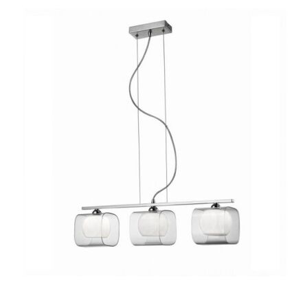 Lampa wisząca Happy 3 Azzardo 2192-3P  AZ0484  nowoczesny białe klosze okryte transparentnymi wykończenie chromowane