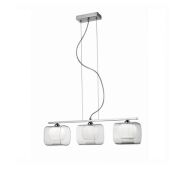 Lampa wisząca Happy 3 Azzardo 2192-3P  AZ0484  nowoczesny białe klosze okryte transparentnymi wykończenie chromowane