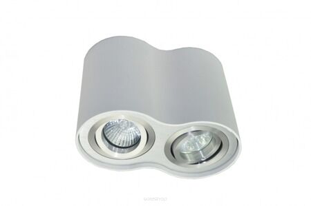 PLAFON ZUMA LINE RONDOO SPOT 50407-WH Z ALUMINIUM W KOLORZE BIAŁYM CHROMOWANY PIERŚCIEŃ NOWOCZESNA TUBA PODWÓJNA