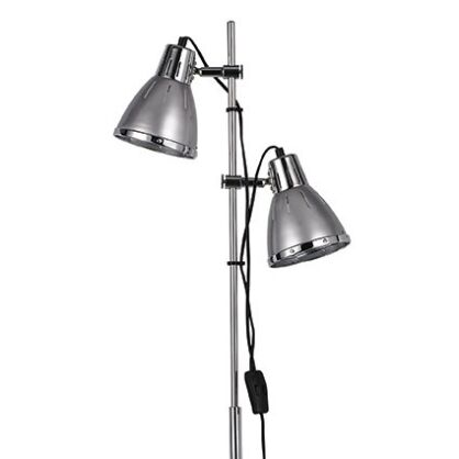 Lampa podłogowa ElVIS PT2 SREBRNY Ideal Lux 042794   Posiada regulowane ramię w kolorze srebrnym emaliowana na biało w środku