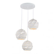 Lampa wisząca PALERMO PND-2424-3S-WH Italux PONADCZASOWY BIAŁY KOLOR POTRÓJNY ZWIS NA OKRĄGŁEJ PODSUFITCE 