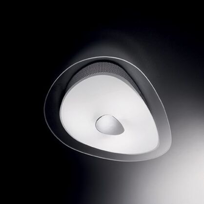 Plafon GEKO PL2 D30 CHROM Ideal Lux  010861 chromowana rama klosz przezroczysty w środku natomiast biały centralna część jest w kolorze chromu