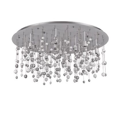 Plafon Neve PL15 Ideal Lux  030784 Klosz tworzy dekoracyjne szklane bombki zawiszone na nylonowych strunach