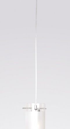 Lampa wisząca Blend MDF9489/1 Italux  nowoczesna lampa wykończenie w kolorze chromu klosz w kształcie tuby ze szkła mleczno-transparentnego 