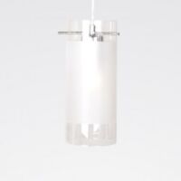 Lampa wisząca Blend MDF9489/1 Italux  nowoczesna lampa wykończenie w kolorze chromu klosz w kształcie tuby ze szkła mleczno-transparentnego 