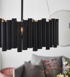 Lampa wisząca LEVEL 107925 Markslojd Klosz wykonany z czarnych rurek 3 źródła światła śr. 53cm NIESZABLONOWA  - 3