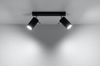 Stylowa Lampa sufitowa plafon RING 2 czarny SL.0092 SOLLUX LIGHTING nowoczesny klosze tuby - 2