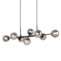 Lampa wisząca Erimida PND-2244-8A-BL Italux czarna z dymionymi kloszami