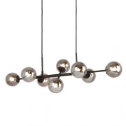 Lampa wisząca Erimida PND-2244-8A-BL Italux czarna z dymionymi kloszami