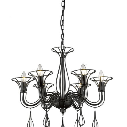 LAMPA WISZĄCA Tarragona 6 wisząca  czarna z metalu Light Prestige E14