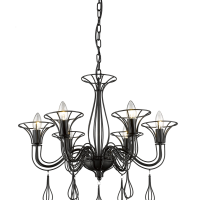 LAMPA WISZĄCA Tarragona 6 wisząca  czarna z metalu Light Prestige E14